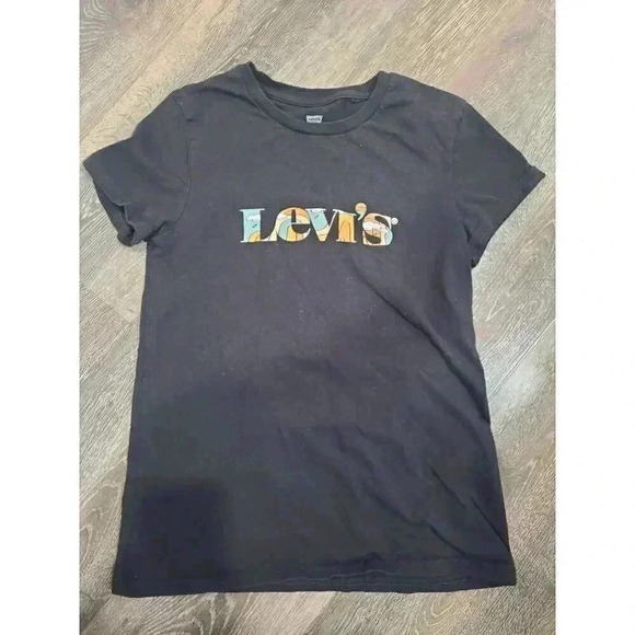 Levi womens black t-shirt size small #3‎ - Picture 1 of 4